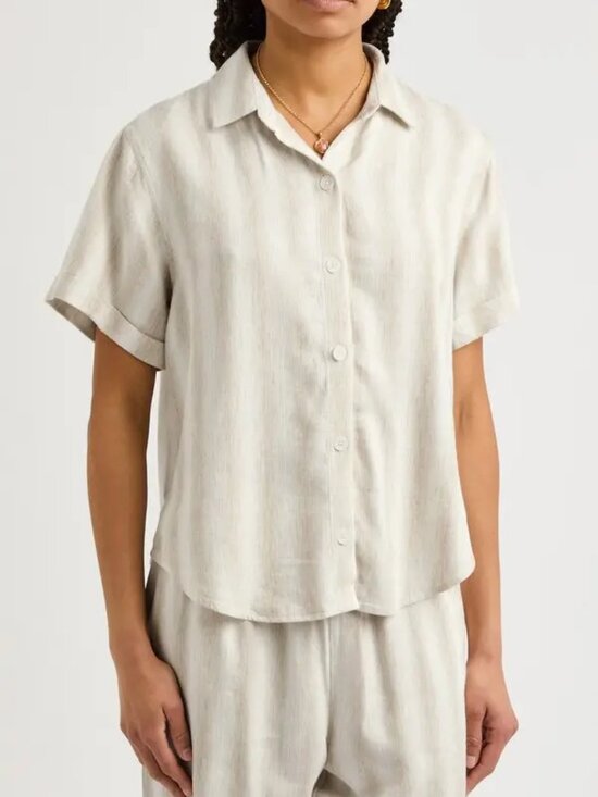 Bella Dahl Tops - NWT Bella Dahl striped slubbed woven shirt Large